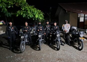 Antisipasi Gangguan Kamtibmas, Polres Bolsel Gelar Patroli Motor, Salah Satunya di Wilayah Nobar Piala Dunia 2022