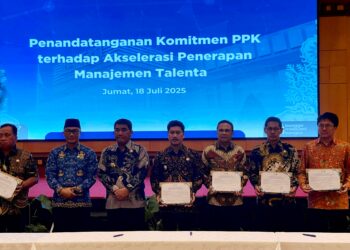 Wakil Wali Kota Rendy Virgiawan Mangkat Tandatangani  Komitmen Pejabat Pembina Kepagawaian di Hadapan Gubernur Sulut
