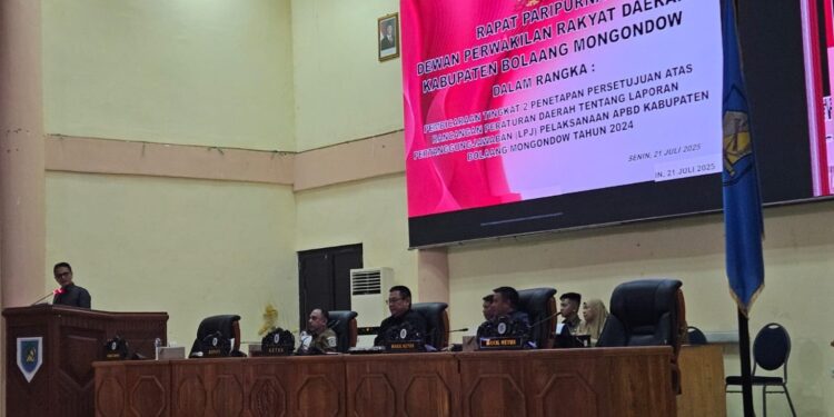 DPRD Kab Bolmong Gelar Rapat Paripurna Pembahasan Pembicaraan Tingkat II Atas Ranperda dan LPJ APBD Tahun 2024