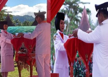 Terus Kompak, Bupati Pimpin Upacara Kenaikan Bendera, Wabup Irup Penurunan Bendera Peringatan HUT Ke-80 Kemerdekaan