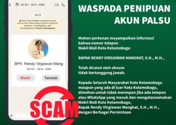 Waspada! Nomor Catut Nama Wawali Rendy Mangkat Beredar, Pemkot Kotamobagu: Itu Penipuan